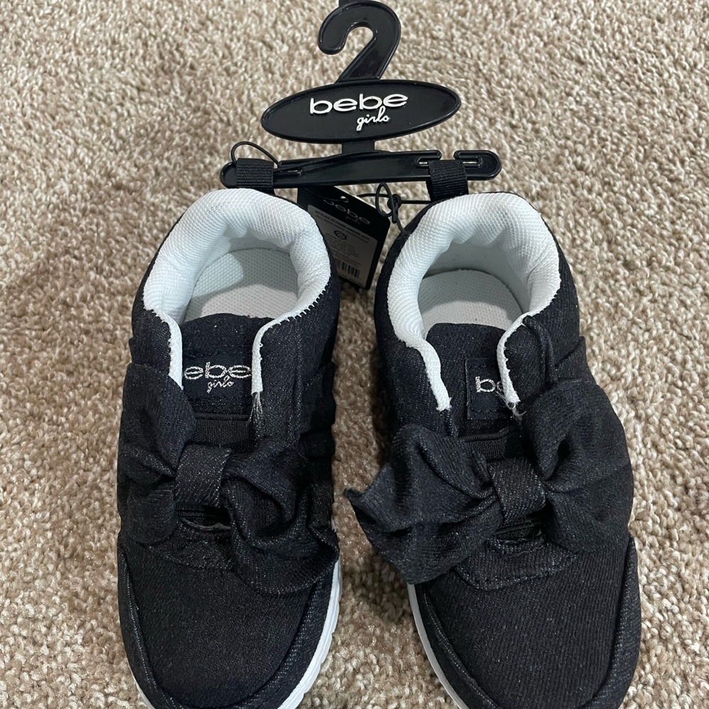 Bebe Kids Black Sneakers with Bow